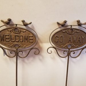 Stake Double Sided Welcome & Go Away 50"